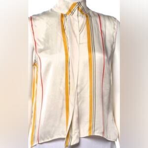 Frame 100% silk Saffron Summer sleeveless striped shirt blouse, size XS